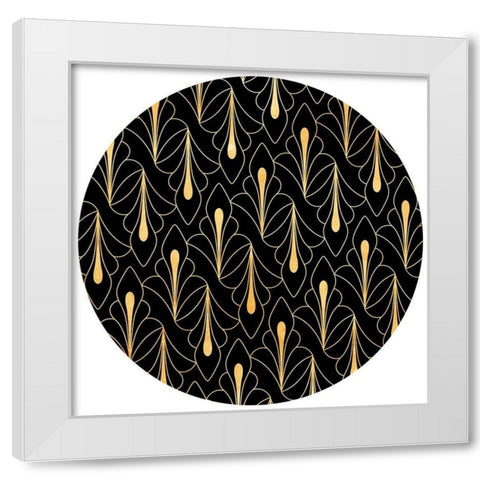 Night Palm Circle White Modern Wood Framed Art Print by Villa, Milli