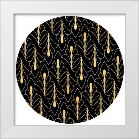 Night Palm Circle White Modern Wood Framed Art Print by Villa, Milli