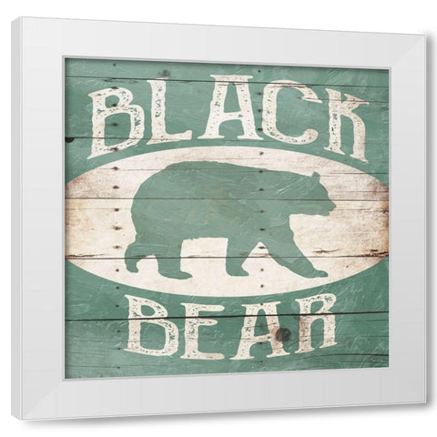 Black Bear White Modern Wood Framed Art Print by Villa, Mlli