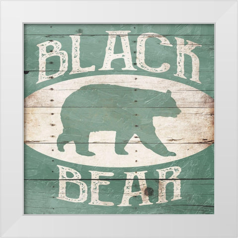 Black Bear White Modern Wood Framed Art Print by Villa, Mlli