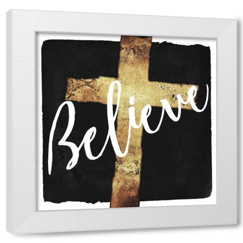 Believe White Modern Wood Framed Art Print by Villa, Mlli