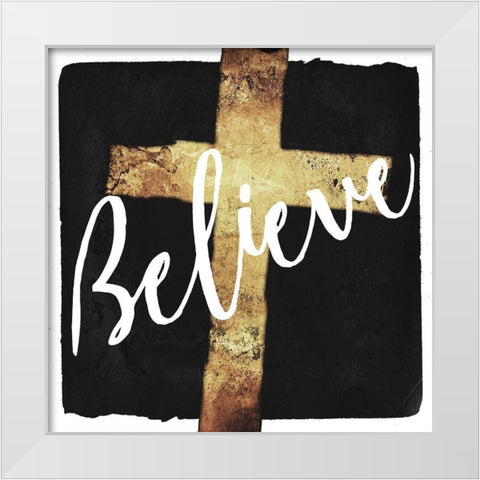 Believe White Modern Wood Framed Art Print by Villa, Mlli