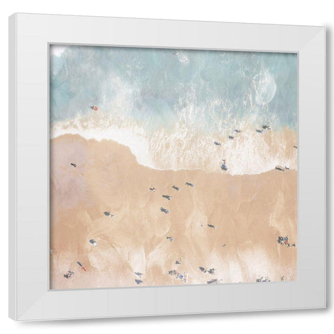 Lay Out On The Beach White Modern Wood Framed Art Print by Villa, Mlli