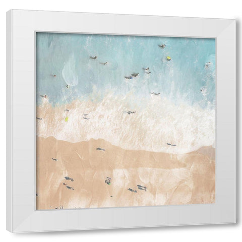 Lay Out On The Beach Two White Modern Wood Framed Art Print by Villa, Mlli