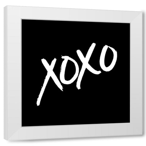 Xoxo Black White Modern Wood Framed Art Print by Villa, Mlli