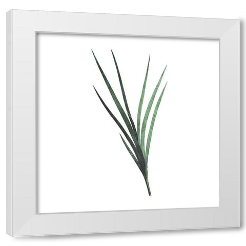 Green Leaves White Modern Wood Framed Art Print by Villa, Mlli