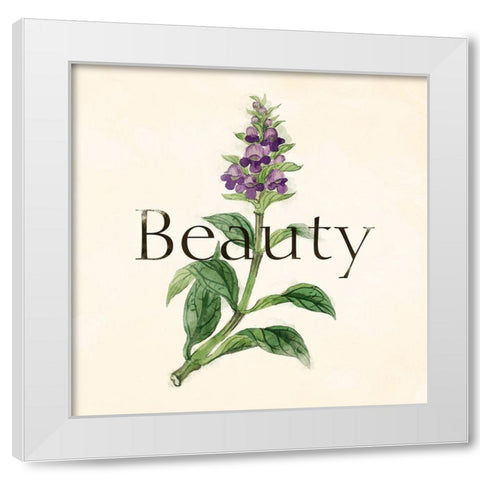 Beauty Flower White Modern Wood Framed Art Print by Villa, Mlli