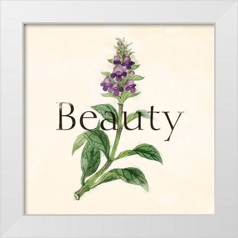 Beauty Flower White Modern Wood Framed Art Print by Villa, Mlli