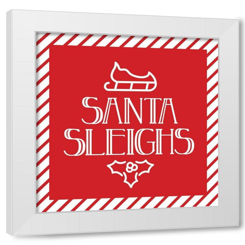 Santa Sleighs White Modern Wood Framed Art Print by Villa, Mlli