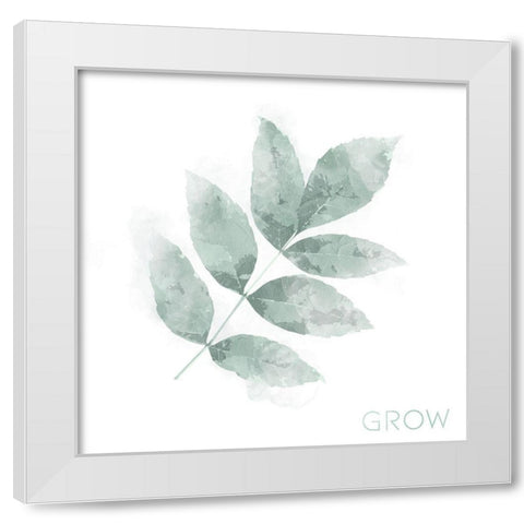 Grow Leaves White Modern Wood Framed Art Print by Villa, Mlli