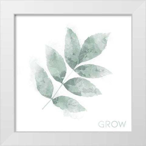 Grow Leaves White Modern Wood Framed Art Print by Villa, Mlli