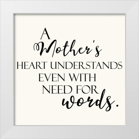 Mother Words White Modern Wood Framed Art Print by Villa, Mlli
