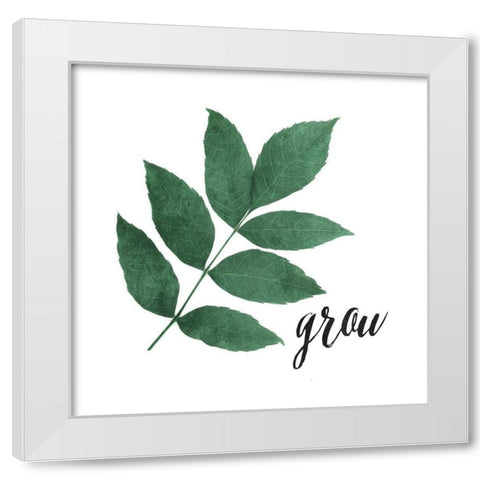 Grow Leaves White Modern Wood Framed Art Print by Villa, Mlli