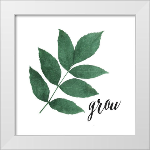 Grow Leaves White Modern Wood Framed Art Print by Villa, Mlli