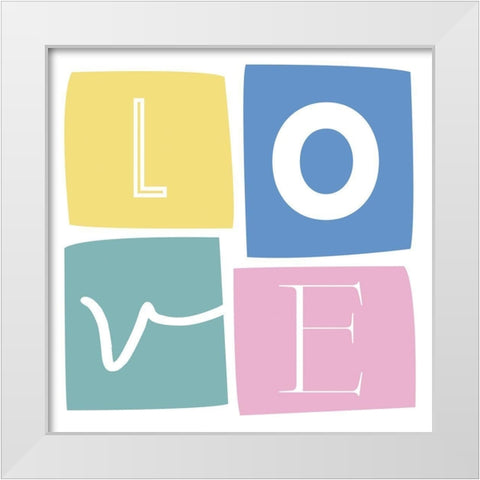 Love Boxes White Modern Wood Framed Art Print by Villa, Mlli