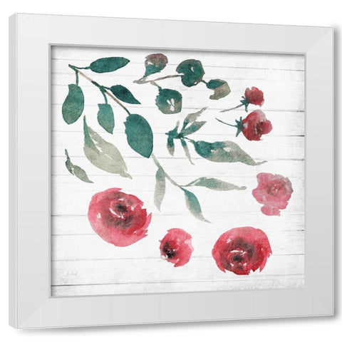 White Wash Flower 2 White Modern Wood Framed Art Print by Villa, Mlli