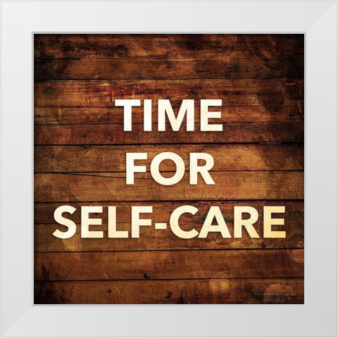 Self Care White Modern Wood Framed Art Print by Villa, Mlli