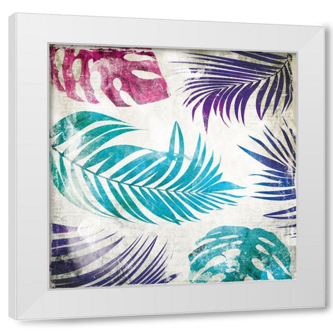 Colorful Palms White Modern Wood Framed Art Print by Villa, Mlli