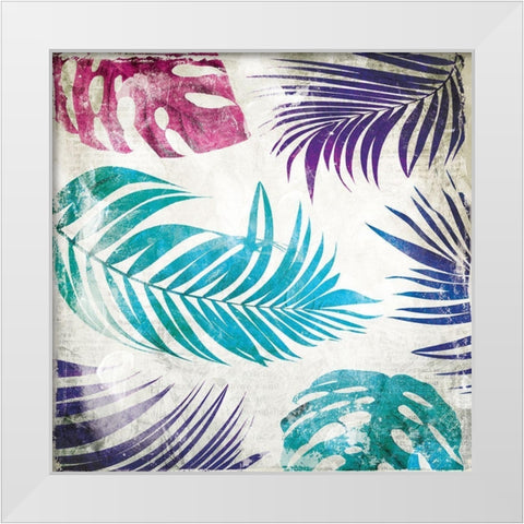 Colorful Palms White Modern Wood Framed Art Print by Villa, Mlli