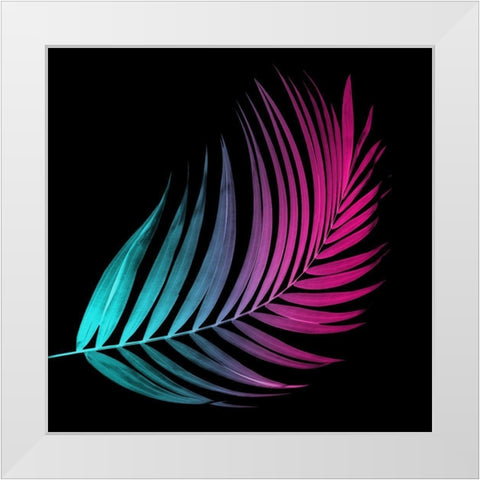 Neon Palms White Modern Wood Framed Art Print by Villa, Mlli