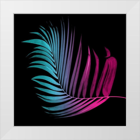 Neon Palms Two White Modern Wood Framed Art Print by Villa, Mlli