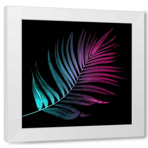 Neon Palms Three White Modern Wood Framed Art Print by Villa, Mlli