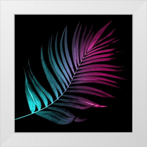Neon Palms Three White Modern Wood Framed Art Print by Villa, Mlli