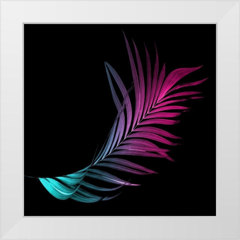 Neon Palms Four White Modern Wood Framed Art Print by Villa, Mlli