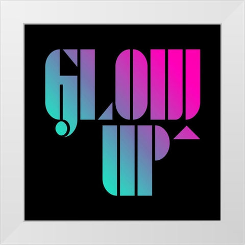 Neon Glow Up White Modern Wood Framed Art Print by Villa, Mlli