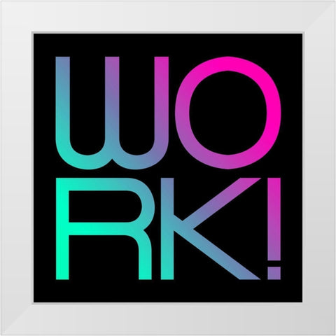 Neon Work White Modern Wood Framed Art Print by Villa, Mlli