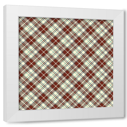 Lodge Plaid White Modern Wood Framed Art Print by Villa, Mlli