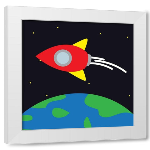 Into Space White Modern Wood Framed Art Print by Villa, Mlli
