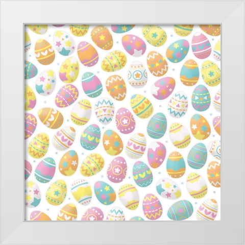 Easter Eggs Pop White Modern Wood Framed Art Print by Villa, Mlli