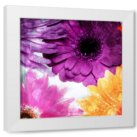 Look Flowers White Modern Wood Framed Art Print by Villa, Mlli
