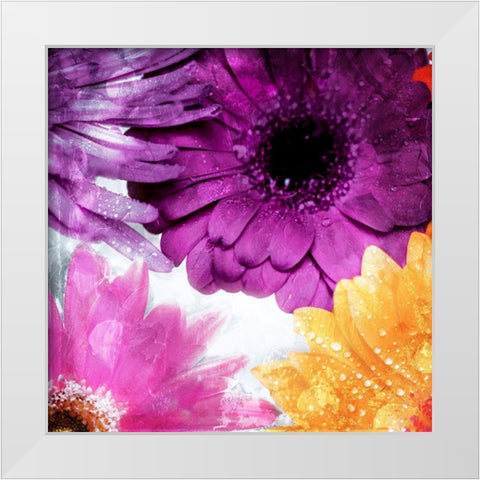 Look Flowers White Modern Wood Framed Art Print by Villa, Mlli