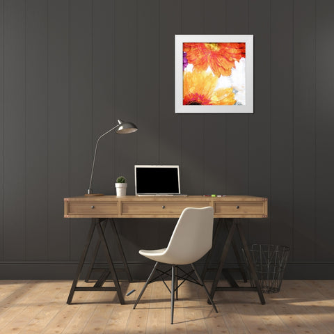 Look Flowers Mate White Modern Wood Framed Art Print by Villa, Mlli