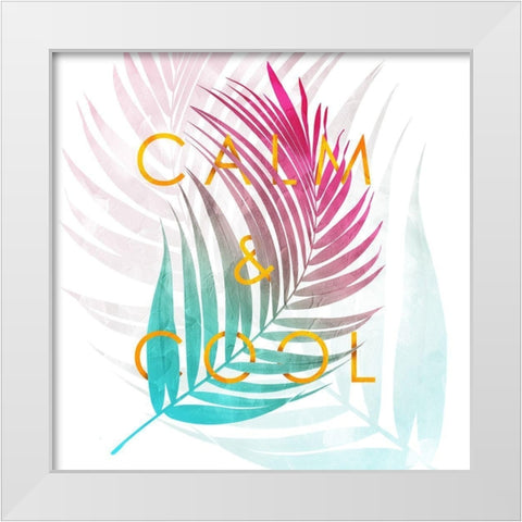 Calm And Cool White Modern Wood Framed Art Print by Villa, Mlli