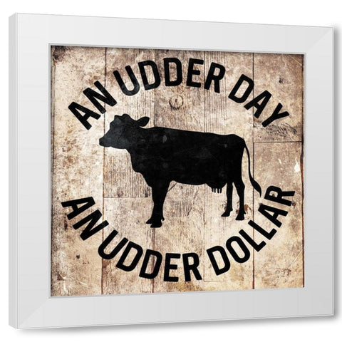 Udder Day White Modern Wood Framed Art Print by Villa, Mlli