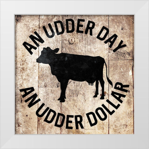 Udder Day White Modern Wood Framed Art Print by Villa, Mlli