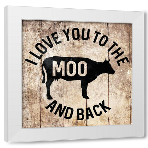 Moo And Back White Modern Wood Framed Art Print by Villa, Mlli