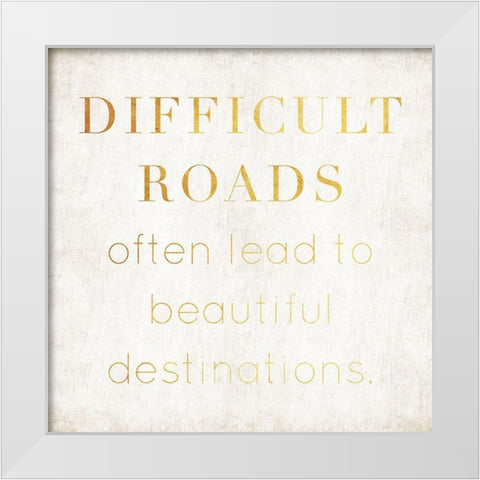 Difficult Roads White Modern Wood Framed Art Print by Villa, Mlli