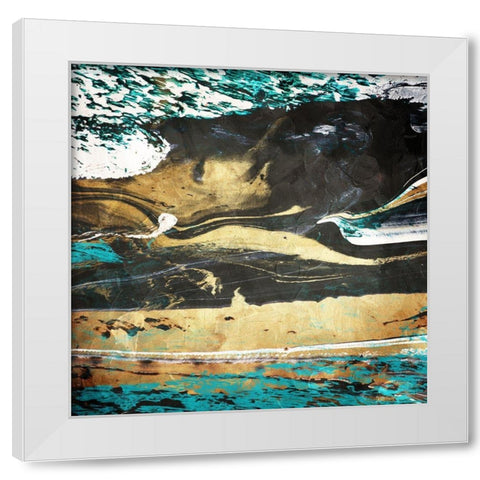 Teal Desert White Modern Wood Framed Art Print by Villa, Mlli