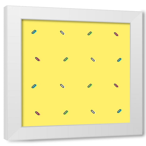 Sprinkles On Yellow White Modern Wood Framed Art Print by Villa, Mlli