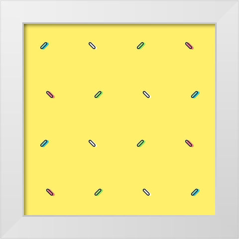 Sprinkles On Yellow White Modern Wood Framed Art Print by Villa, Mlli