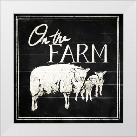 On The Farm White Modern Wood Framed Art Print by Villa, Mlli