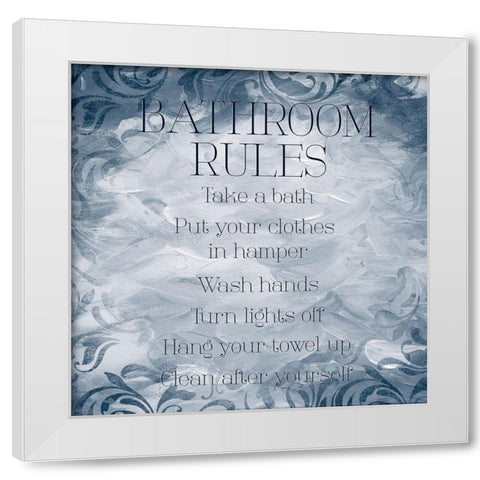 Patterned Bath Rules White Modern Wood Framed Art Print by Villa, Mlli