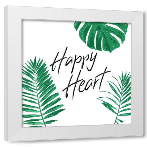 Happy Heart Clean White Modern Wood Framed Art Print by Villa, Mlli