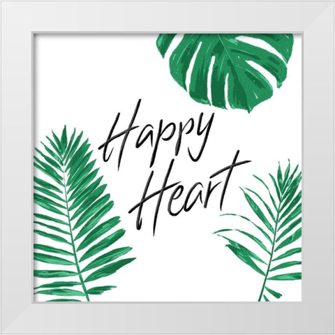 Happy Heart Clean White Modern Wood Framed Art Print by Villa, Mlli
