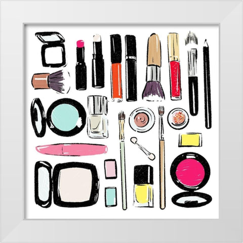 Some More Make Up Tools White Modern Wood Framed Art Print by Villa, Mlli
