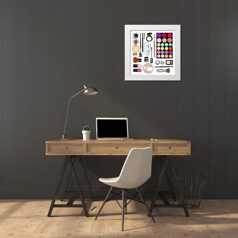 More And More Make Up Tools White Modern Wood Framed Art Print by Villa, Mlli
